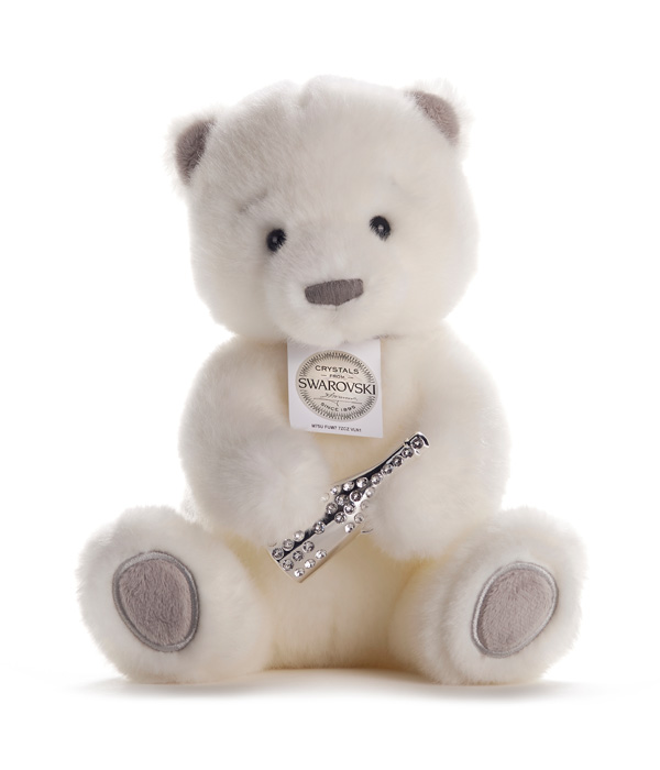 BAILEY BEAR  CHIC & LOVE 20 WITH CHAMPAGNE BOTTLE WITH REAL SWAROVKSI STONES