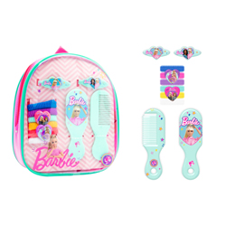 Barbie hair set in a backpack: 6 braid holders, 2 hair clips, 1 comb and 1 mirror