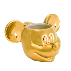 MICKEY MOUSE DELUXE 3D CERAMIC MUG GOLD 