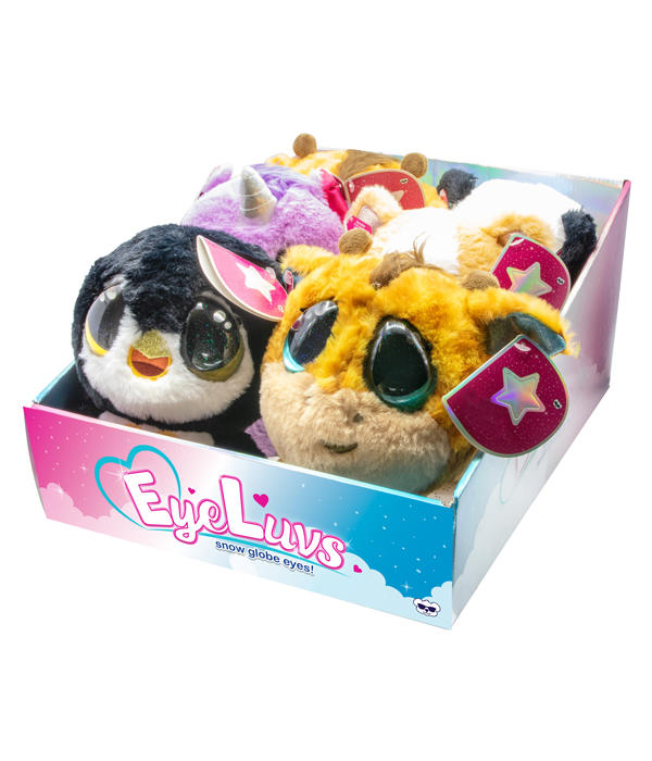 PELUCHE EYELUVES 24 CM CON OCCHI GLOBO DI NEVE SHAKE AND SPARKLE