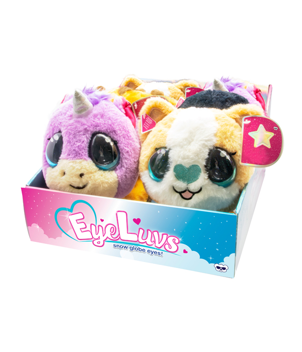 PELUCHE EYELUVES 24 CM CON OCCHI GLOBO DI NEVE SHAKE AND SPARKLE