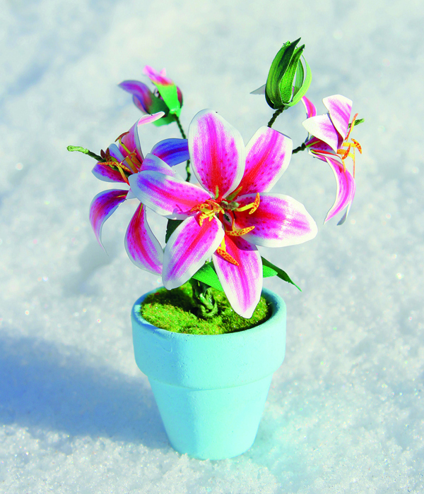 VERGISSMEINNICHT, WACHSBLUME, ROSE & LILIE - 3D MODELL AUS METALL DIY