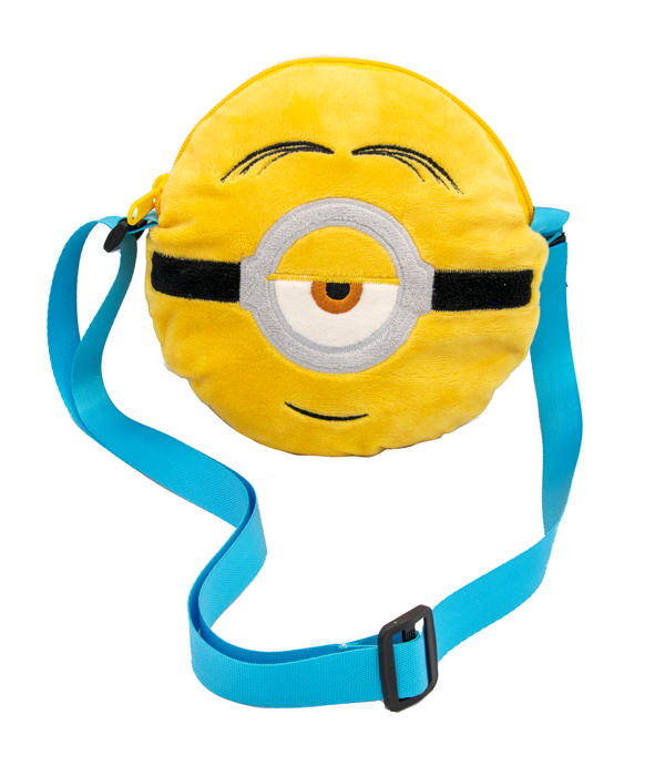 MINIONS 2 BORSA TONDA IN PELUCHE CON DETTAGLI RICAMATI 