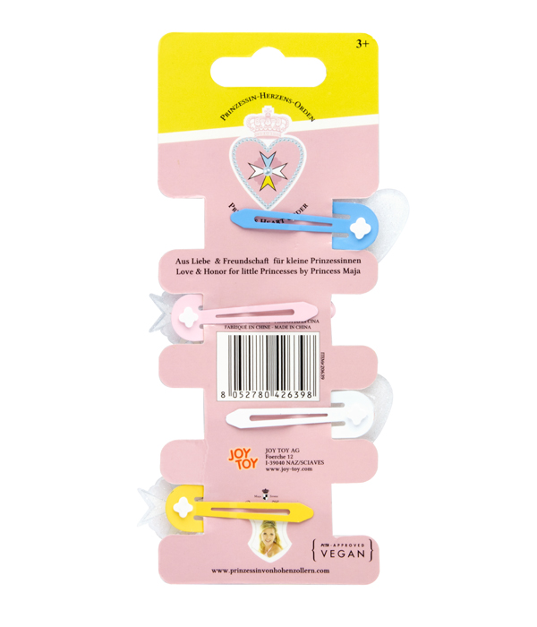 ORDEN 4 HAARSPANGEN AUF BACKERCARD 5X15 CM