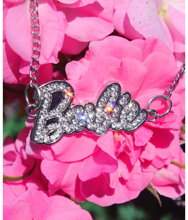 BARBIE SET MIT HALSKETTE AUS METALL MIT GLITZERSTEIN