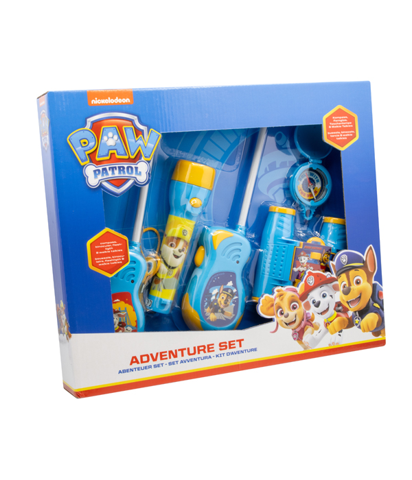 PAW PATROL ADVENTURE SET 5 PEZZI COMPOSTO DA: WALKIE TALKIE (6X BATTERIE AA NON INCLUSE), BINOCOLO, BUSSOLA E TORCIA (2X BATTERIE AAA NON INCLUSE) 