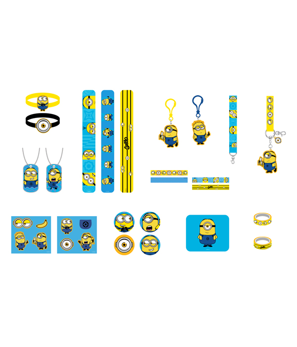 CALENDARIO DELL'AVVENTO DEI MINIONS CON ACCESSORI, CLIP, SLAPBANDS 