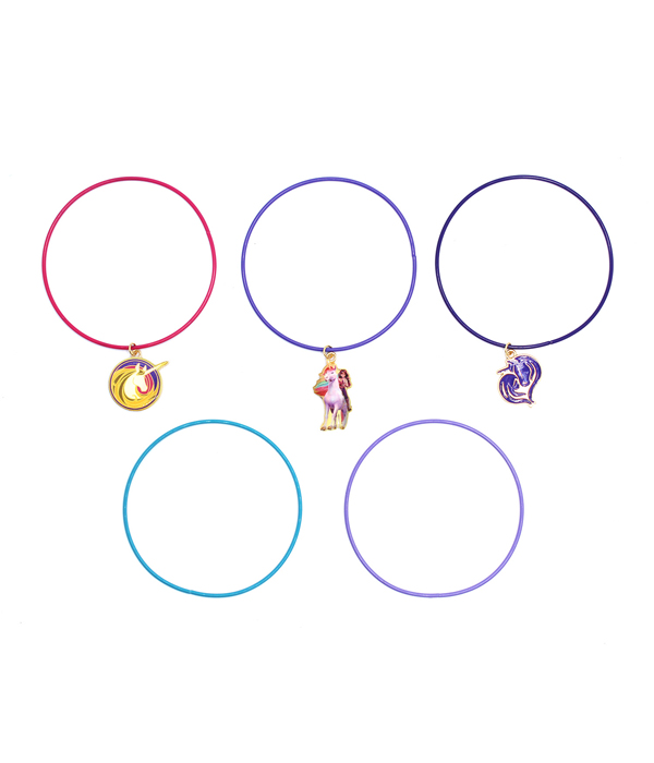 UNICORN ACADEMY 5 METALLARMBÄNDER MIT 3 ANHÄNGERN