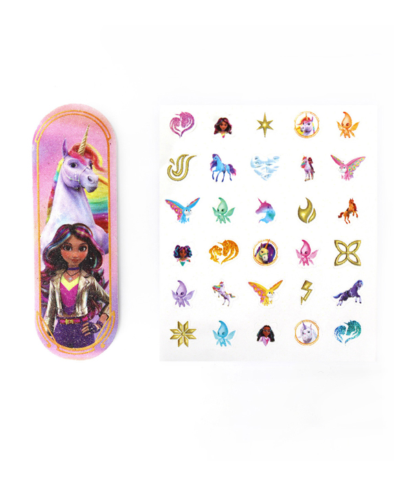 UNICORN ACADEMY 30 NAIL STICKERS AND NAIL FILE