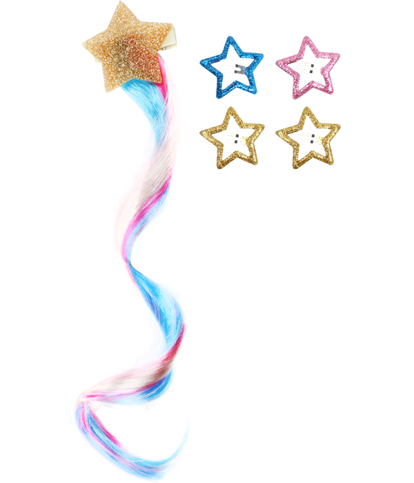 UNICORN ACADEMY STARS SET: FERMAGLIO PER CAPELLI CON CAPELLI E MOLLETTE