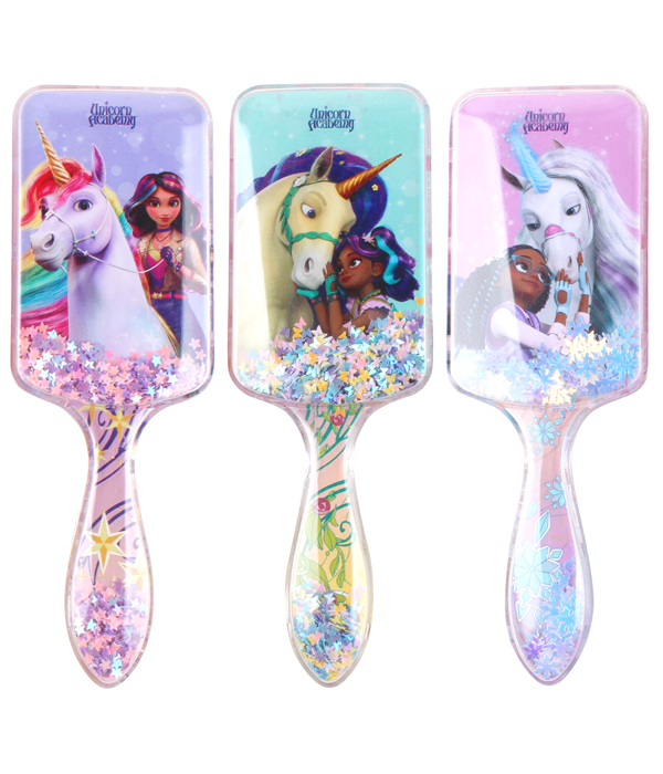 UNICORN ACADEMY BÜRSTE MIT GLITZERELEMENTEN  - 3 DESIGNS 