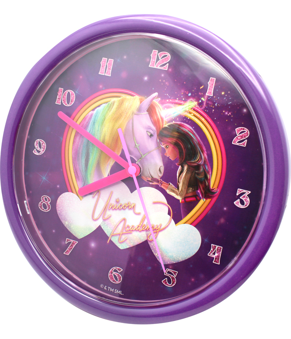 OROLOGIO DA PARETE UNICORN ACADEMY CON LUCE AL BUIO