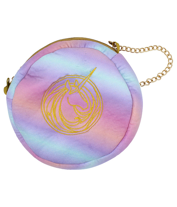 BORSA ROTONDA IN PELUCHE CON CATENA UNICORN ACADEMY