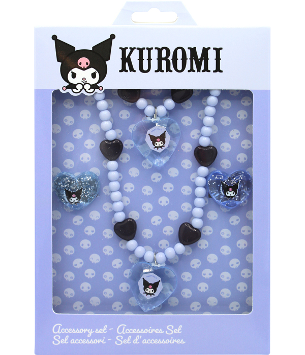 KUROMI JEWELRY SET: BRACELET, CHAIN ​​AND 2 RINGS