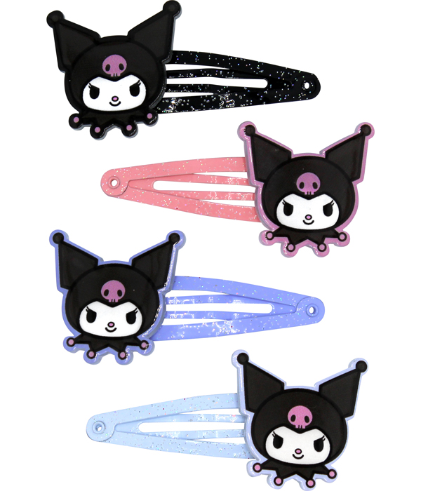 KUROMI 4 FERMACAPELLI IN SCATOLA REGALO 5X15 CM