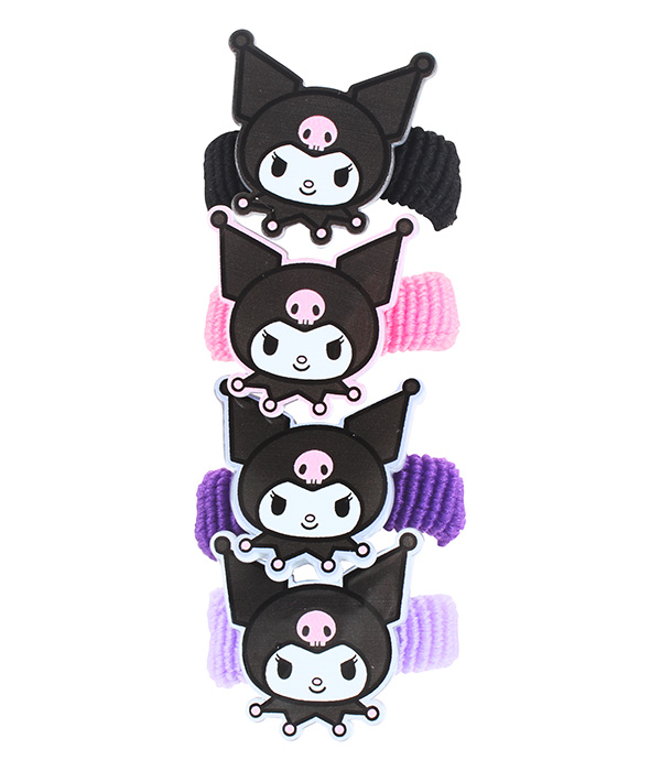 KUROMI  4 ZÖPFCHENHALTER IN GESCHENKPACKUNG 5X15 CM