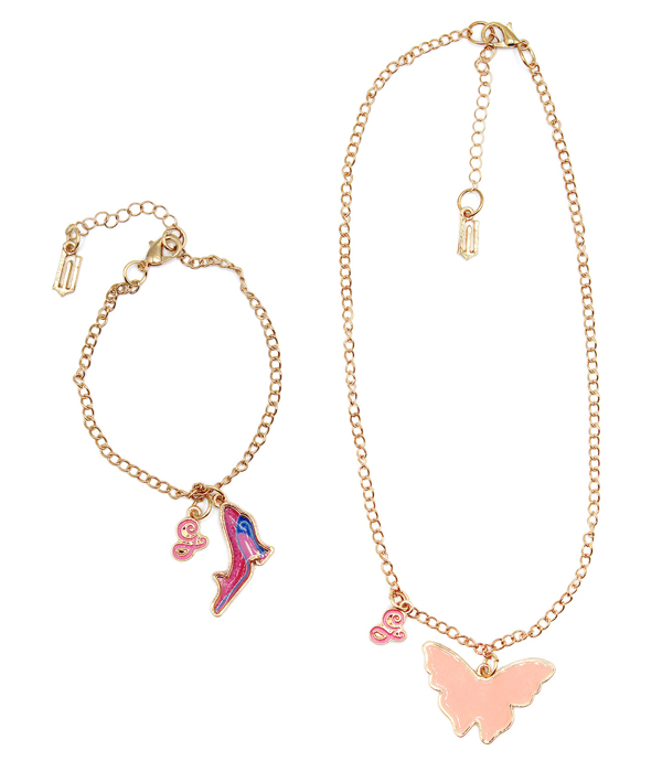 WICKED GLINDA HALSKETTE UND ARMBAND AUS METALL MIT CHARMS