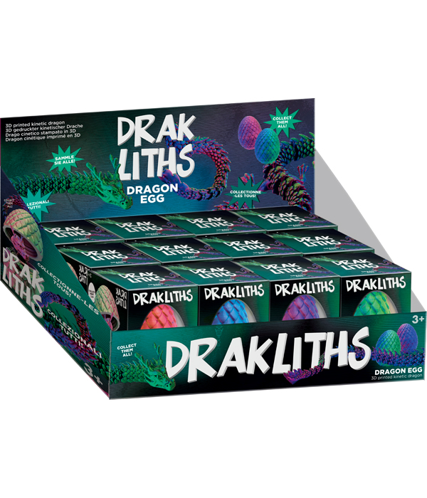 DRAKLITHS 3D PRINT FIDGET TOYS DRAGON EGG WITH DRAGON 11X11X15