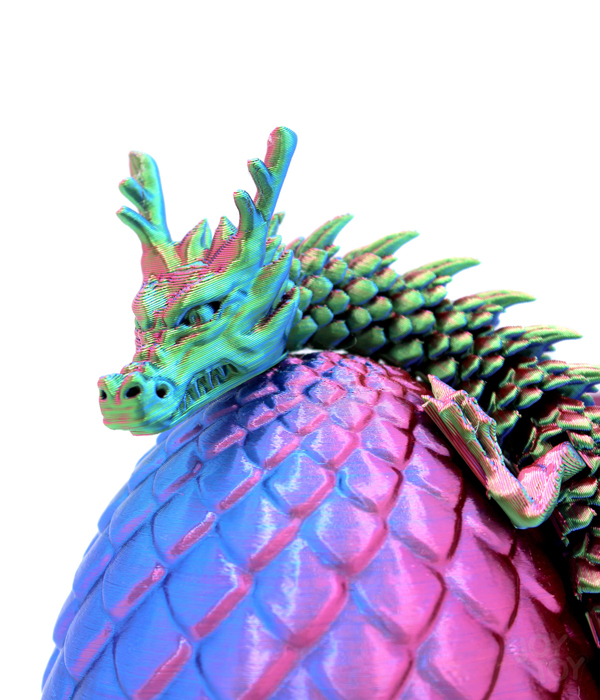 Drago Stampato In 3D In Uovo Di Cristallo - Giocattolo Fidget Articolato Per Adulti, Decorazione Casa/ufficio, Regalo Originale