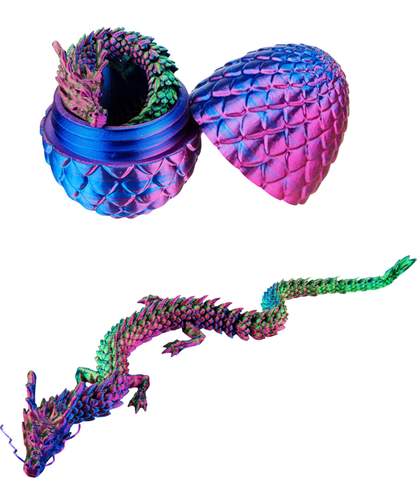 DRAKLITHS 3D PRINT FIDGET TOYS DINO EGG WITH DRAGON 7X7X9