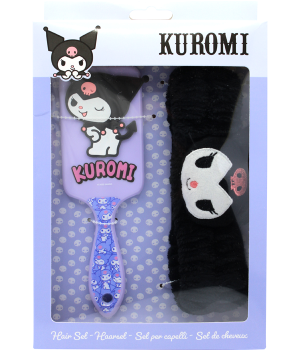SET SPAZZOLA KUROMI E CERCHIETTO IN PELUCHE