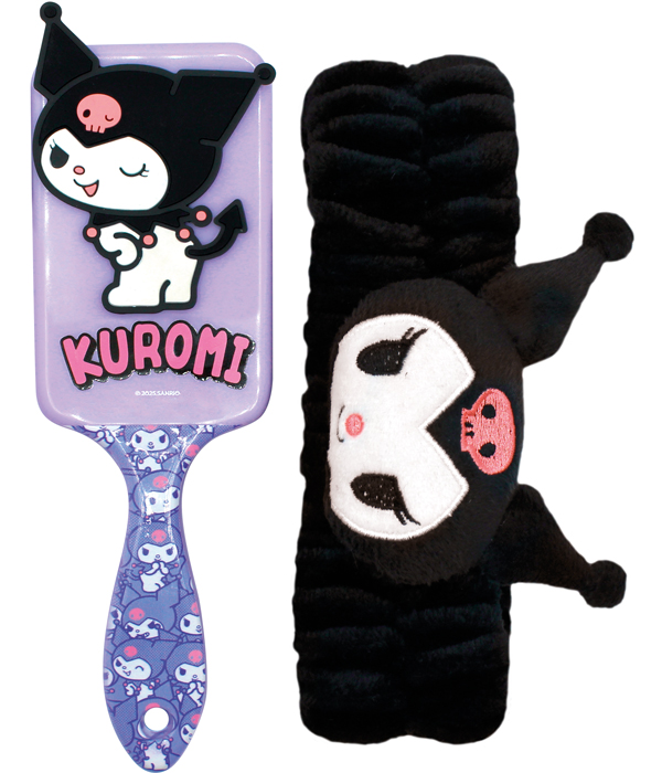 SET SPAZZOLA KUROMI E CERCHIETTO IN PELUCHE