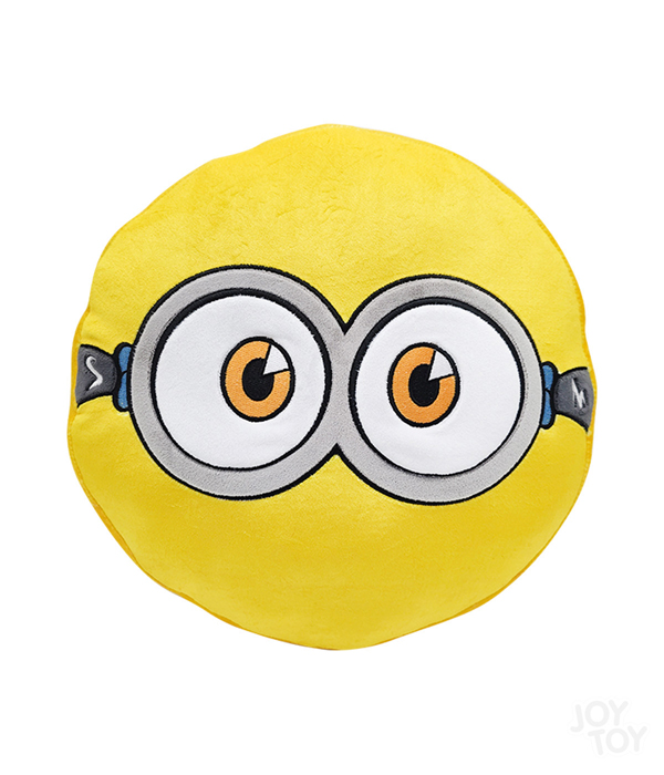 MINIONS 3 RUNDES PLÜSCHKISSEN BESTICKT AUF VOR-UND RÜCKSEITE