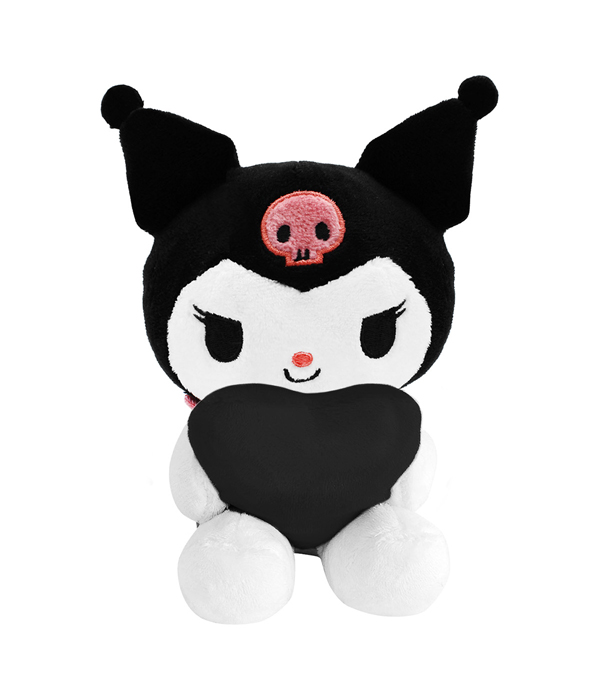 KUROMI BLACK HEART PLUSH 14 CM IN CARDBOARD POCKET