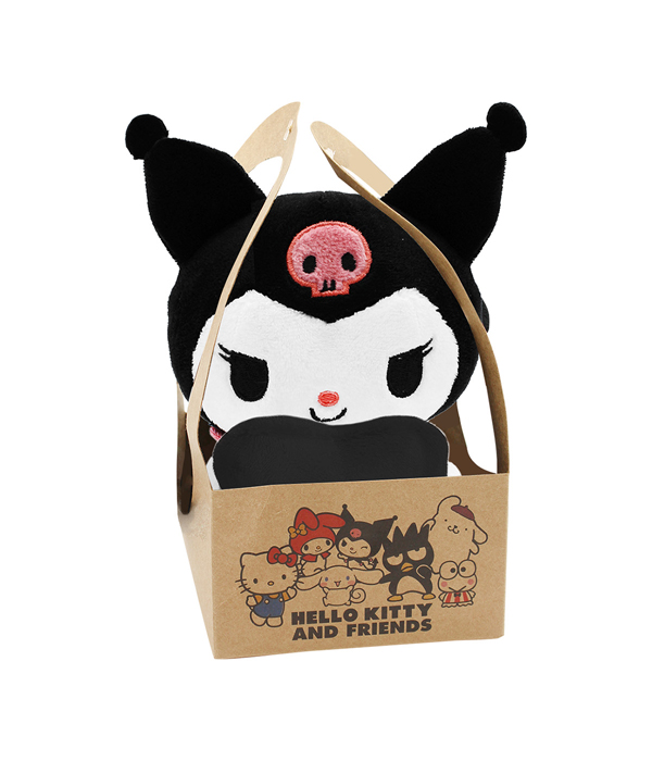 KUROMI BLACK HEART PLUSH 14 CM IN CARDBOARD POCKET