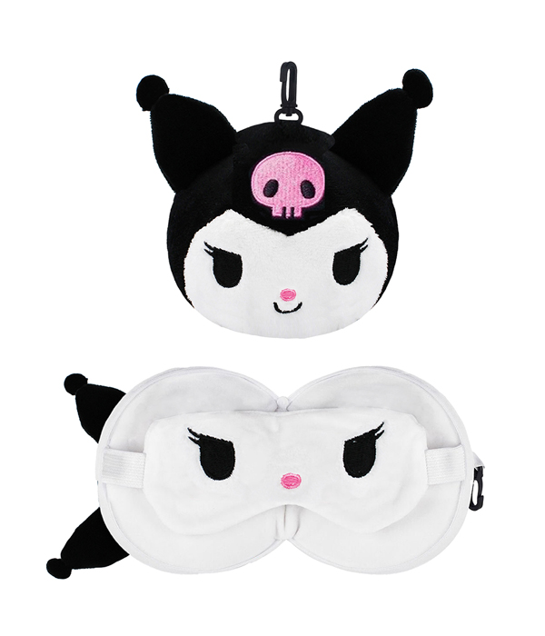 KUROMI 2 IN 1 TRAVEL PILLOW WITH PILLOW AND EYE MASK
