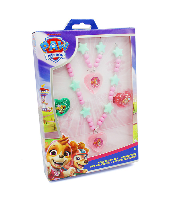 PAW PATROL GIRLS JEWELRY SET: 1 BEAD BRACELET, 1 BEAD NECKLACE