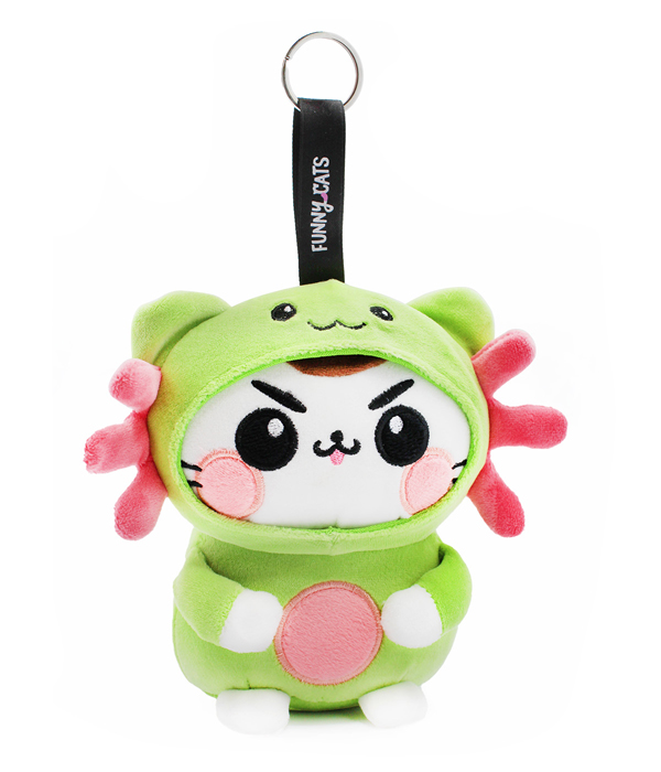 FUNNY CATS MINI PLUSH CLIP-ON 14CM IN SURPRISE BOX 4 MOT