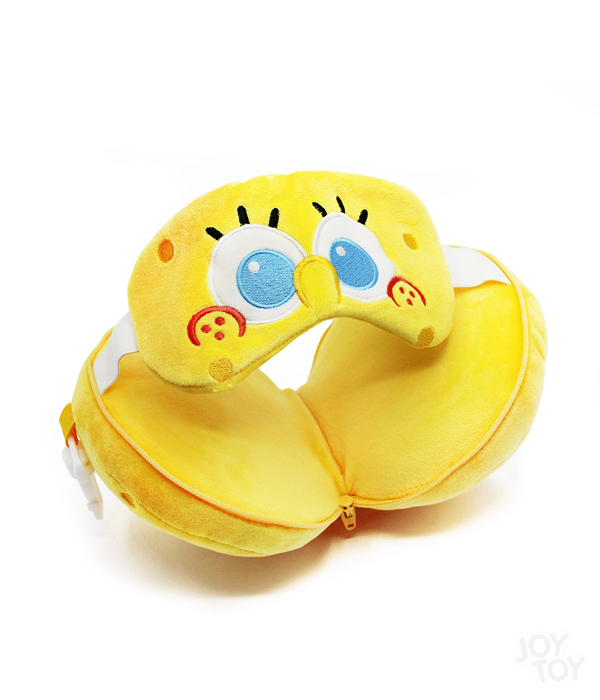 SPONGEBOB 2 IN 1 TRAVEL PILLOW MIT KISSEN UND AUGENMASKE