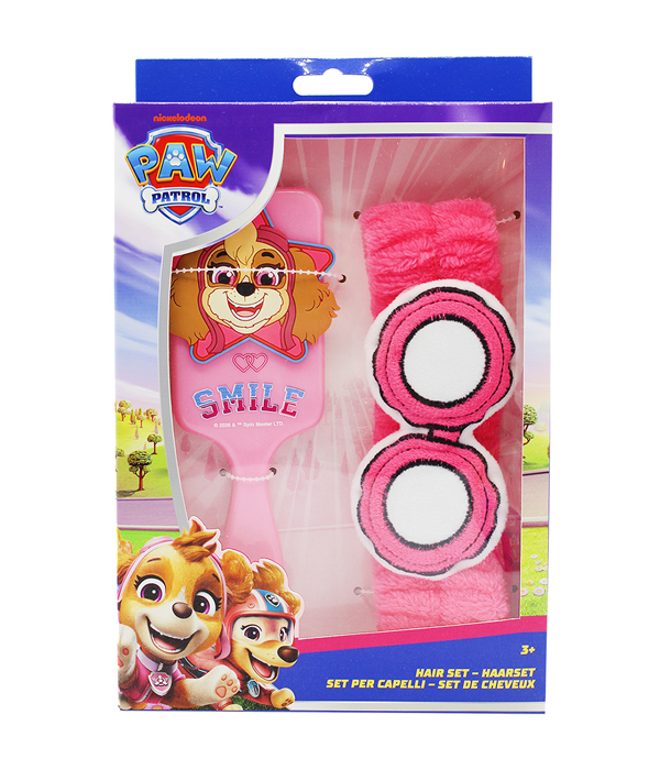 PAW PATROL GIRLS BRUSH AND PLUSH HAIRBAND SET - IN GIFT PACK
