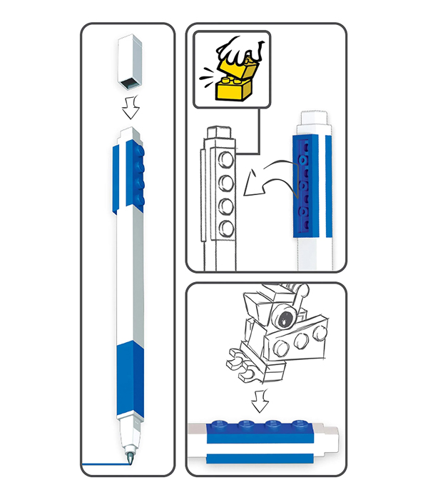 LEGO GELSTIFT MIT LEGOFIGUR  FARBE: BLAU 