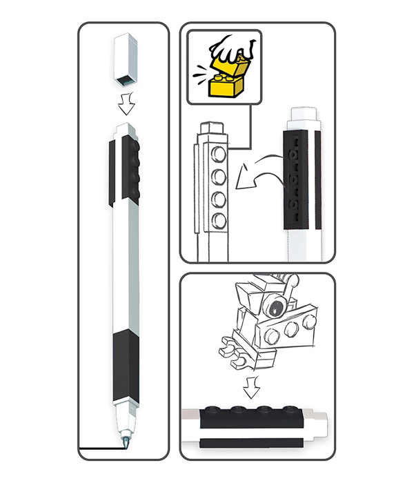 LEGO GELSTIFT MIT LEGOFIGUR  FARBE: SCHWARZ 