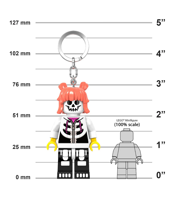 LEGO® Skelettmädchen Schlüsselanhänger mit Taschenlampe