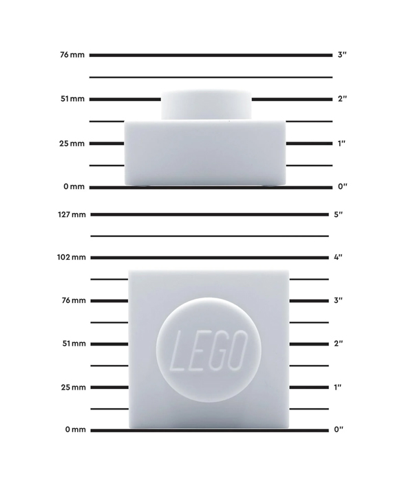 LEGO® Iconic - 1x1 Legostein Nachtlicht aus Silikon Weiß