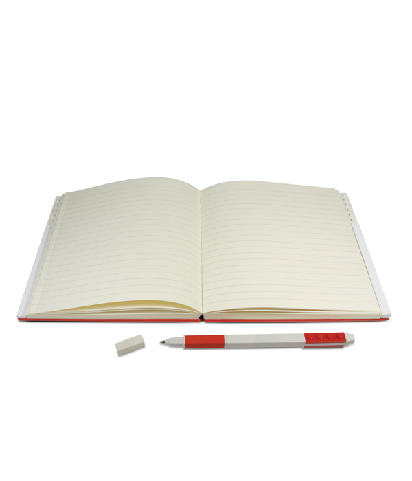 LEGO VERSCHLIEßBARES NOTIZBUCH MIT GELSTIFT  FARBE: ROT