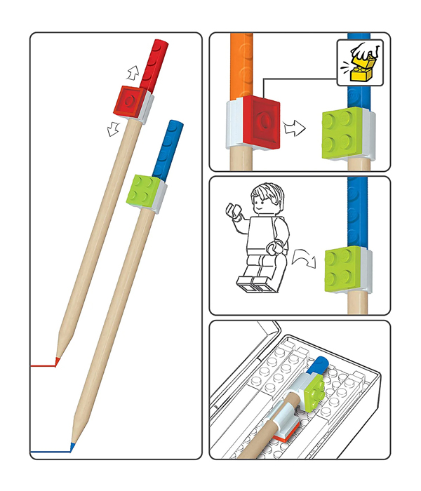 LEGO BUNTSTIFTE MIT TOPPER  12 FARBEN