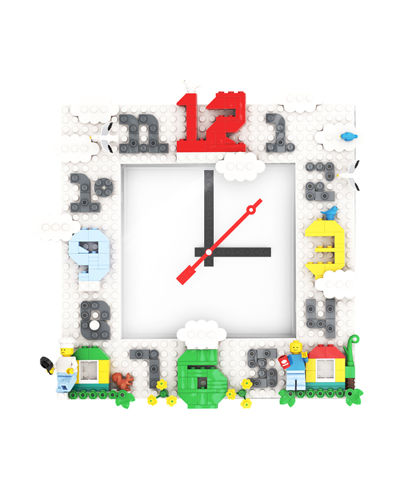 LEGO® TIME BY IQHK WANDUHR 6X24 WEIß