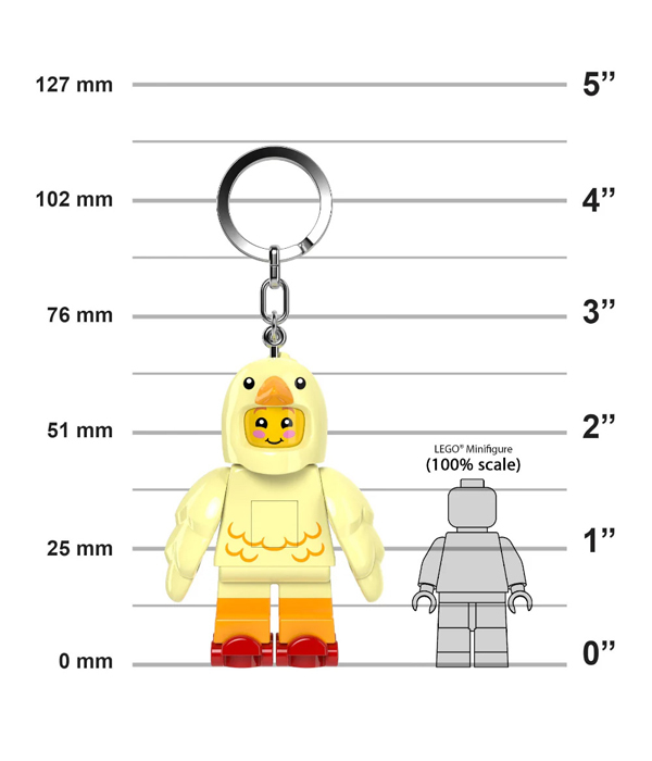 LEGO® Hühnchen Skater Schlüsselanhänger mit Taschenlampe
