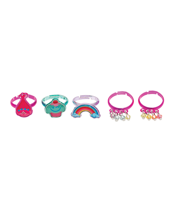 TROLLS SET: 5 RINGE AUS METALL