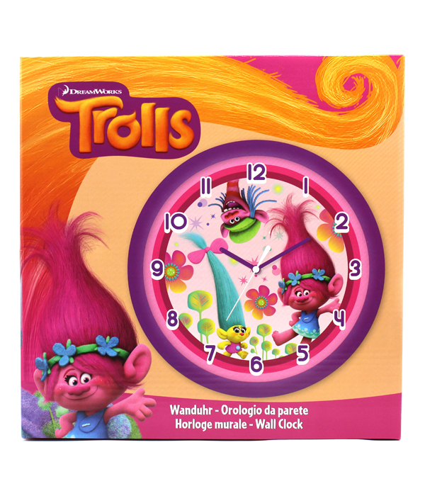 TROLLS OROLOGIO DA PARETE IN CONFEZIONE REGALO 26X4X26 CM