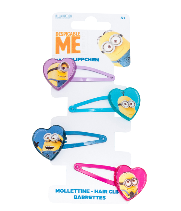 MINIONS 4 SNAP CLIPS ON BACKER CARD