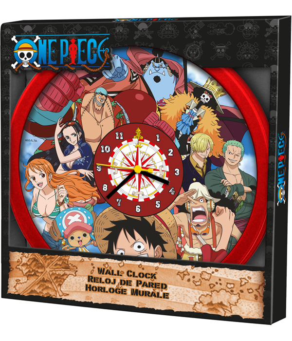 ONE PIECE WALL CLOCK IN GIFT BOX - 25X25CM