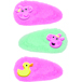 PEPPA PIG 3 PLÜSCH HAARCLIPS  - AUF BACKERCARD