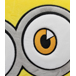 MINIONS 3 RUNDES PLÜSCHKISSEN BESTICKT AUF VOR-UND RÜCKSEITE