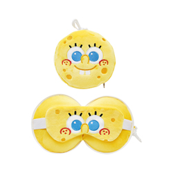 CUSCINO DA VIAGGIO 2 IN 1 SPONGEBOB CON CUSCINO E MASCHERINA PER GLI OCCHI